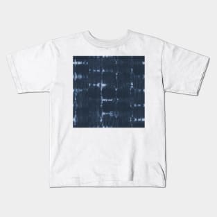 Soft texture of Shibori squares - navy blue Kids T-Shirt